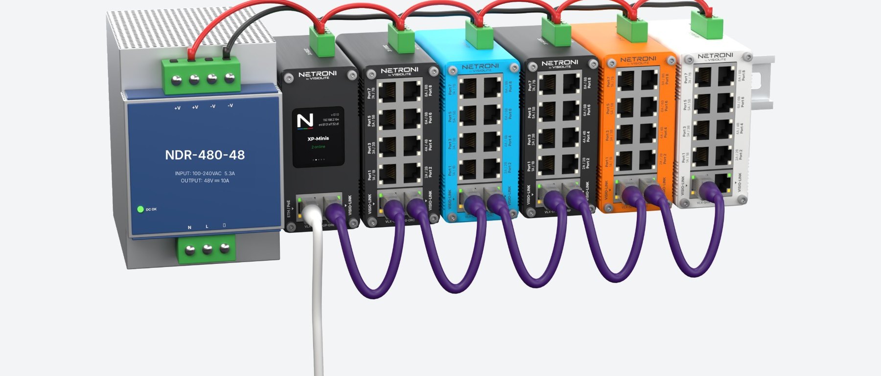 Apartment panel with XP-Master, three XP-Mini CV and two XP-Inject