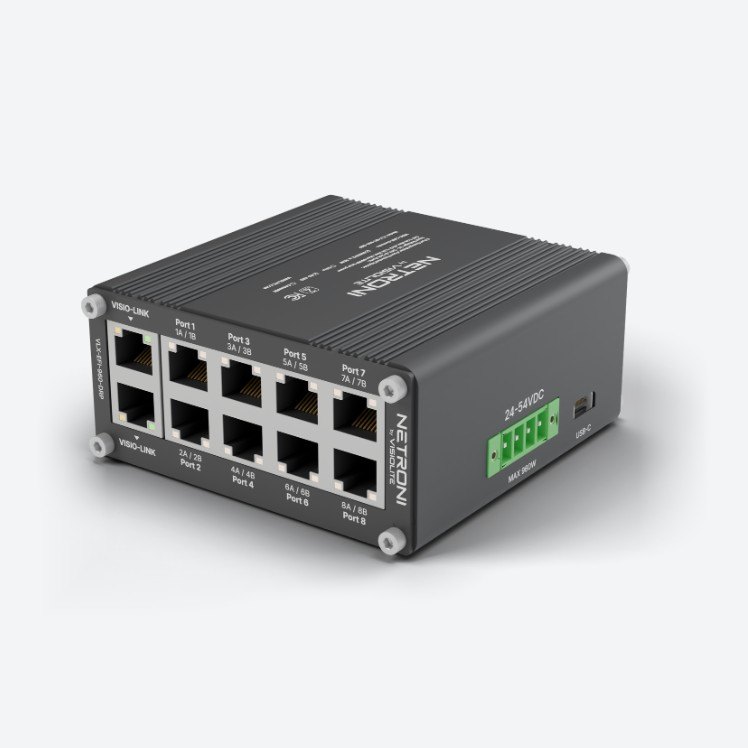 XP-Inject in black with eight RJ-45 ports